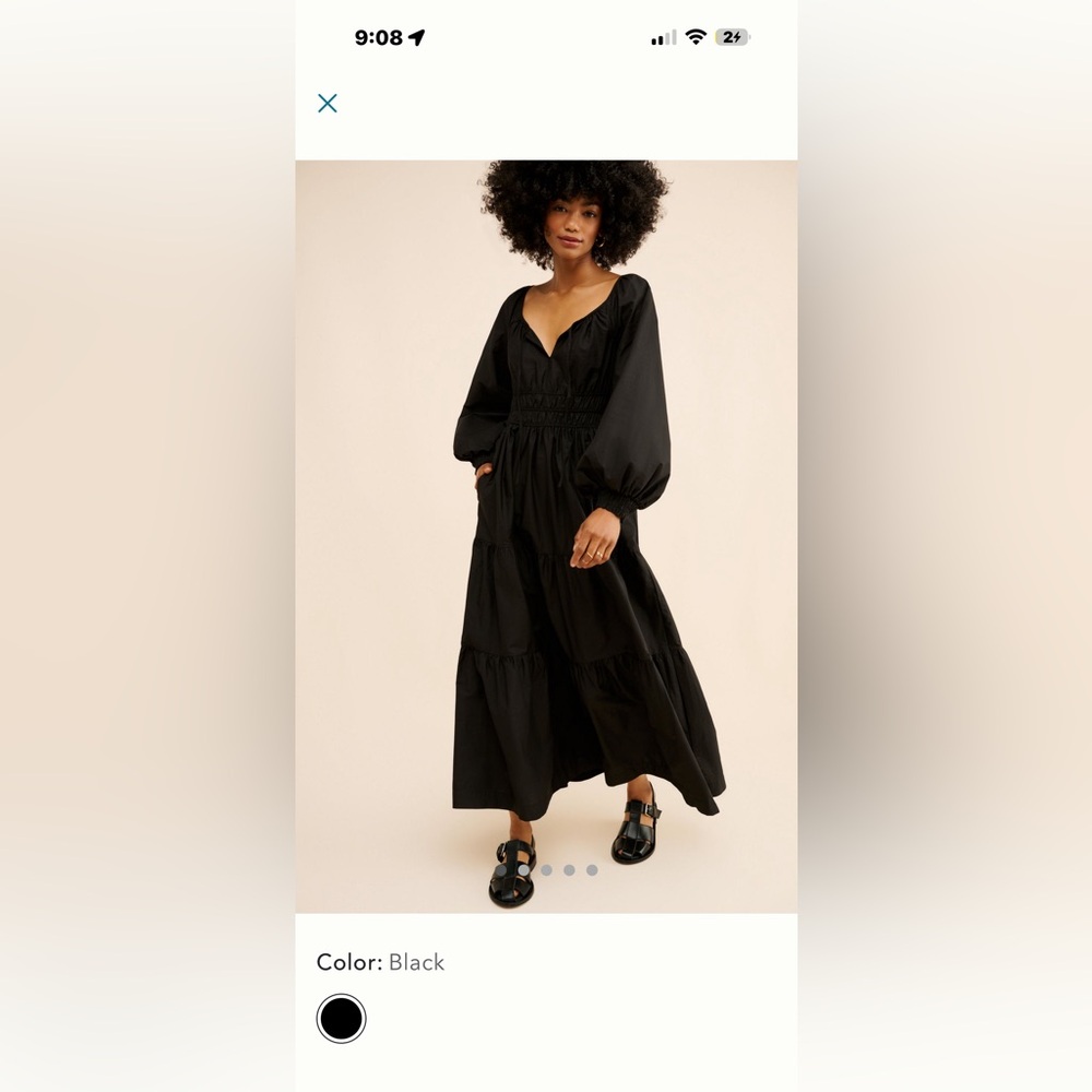 Anthropologie the somerset maxi dress puff-sleeved edition